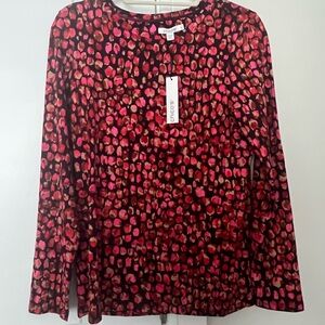 NWT!! Chico's Women's Pink and Black Top